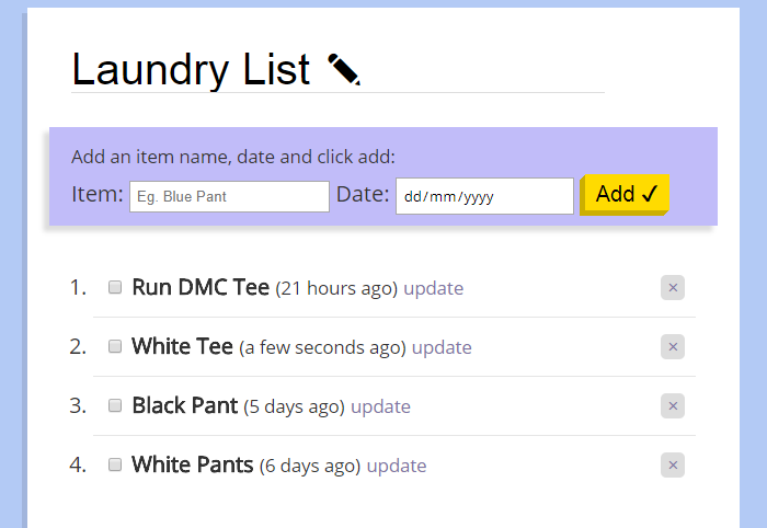 laundry list