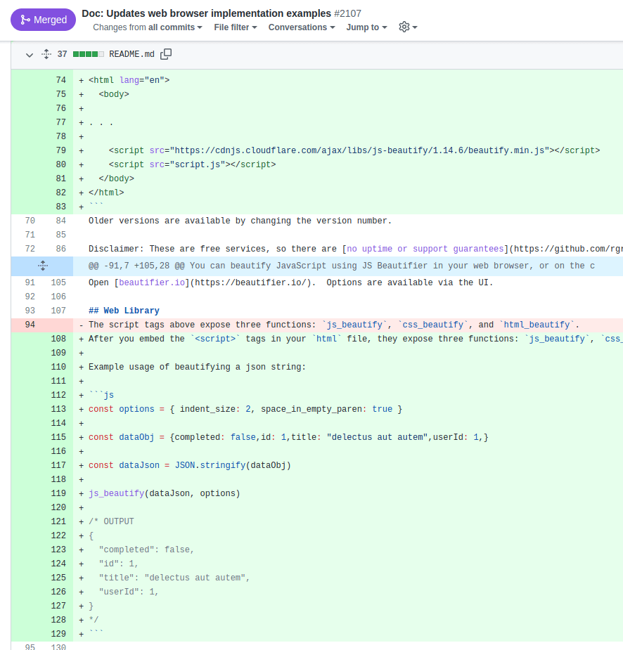 update documentation